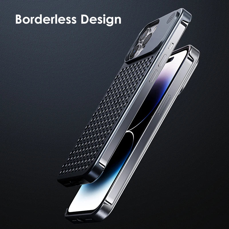 Metal Titanium Aluminum alloy Borderless Protective Case For iPhone