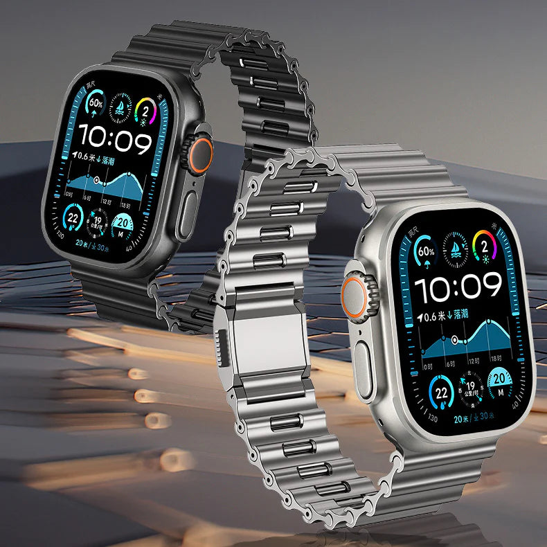 Wave Link Mechanical Aesthetics Strap For Apple Watch