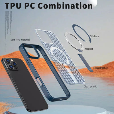 Heat Dissipation Stand Magnetic Case for iPhone