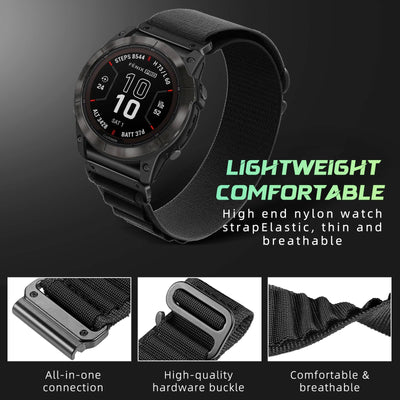 Outdoor Nylon Strap for Garmin Fenix 8 7 7X 6 6X Pro