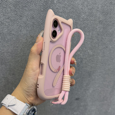 Cute 3D Cat Ear MagSafe Case for iPhone