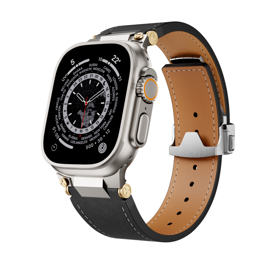 Elite Italian Leather Band with Deployment Clasp for Apple Watch