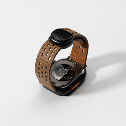 Upgraded Magnetic Buckle Leather Strap For Apple Watch