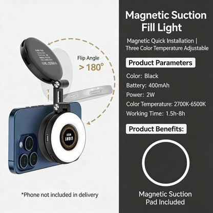 Magnetic Portable Selfie Light - Phone Ring Light