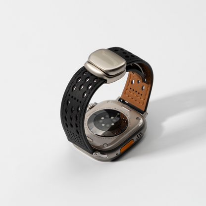 Upgraded Magnetic Buckle Leather Strap For Apple Watch