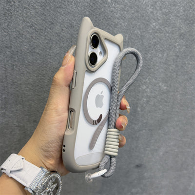 Cute 3D Cat Ear MagSafe Case for iPhone