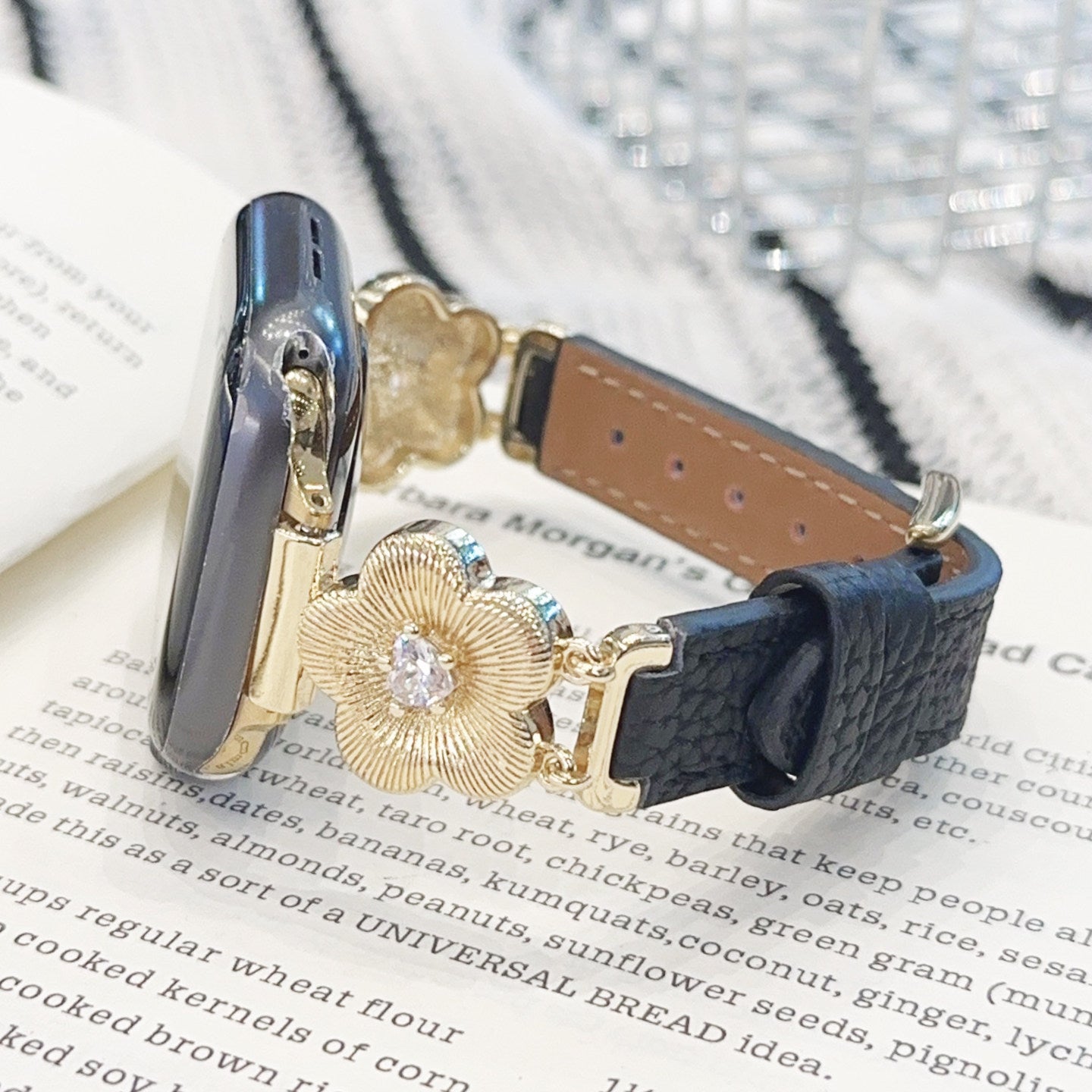 Flower Leather Strap For Apple Watch