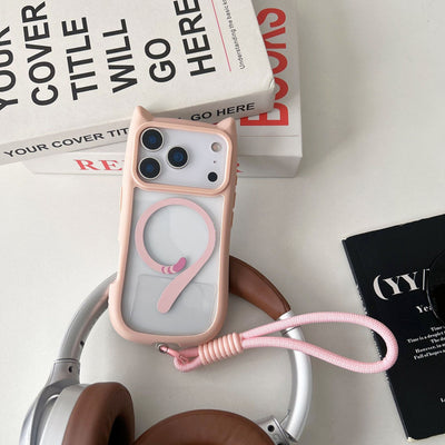 Cute 3D Cat Ear MagSafe Case for iPhone