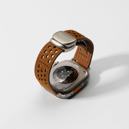 Upgraded Magnetic Buckle Leather Strap For Apple Watch