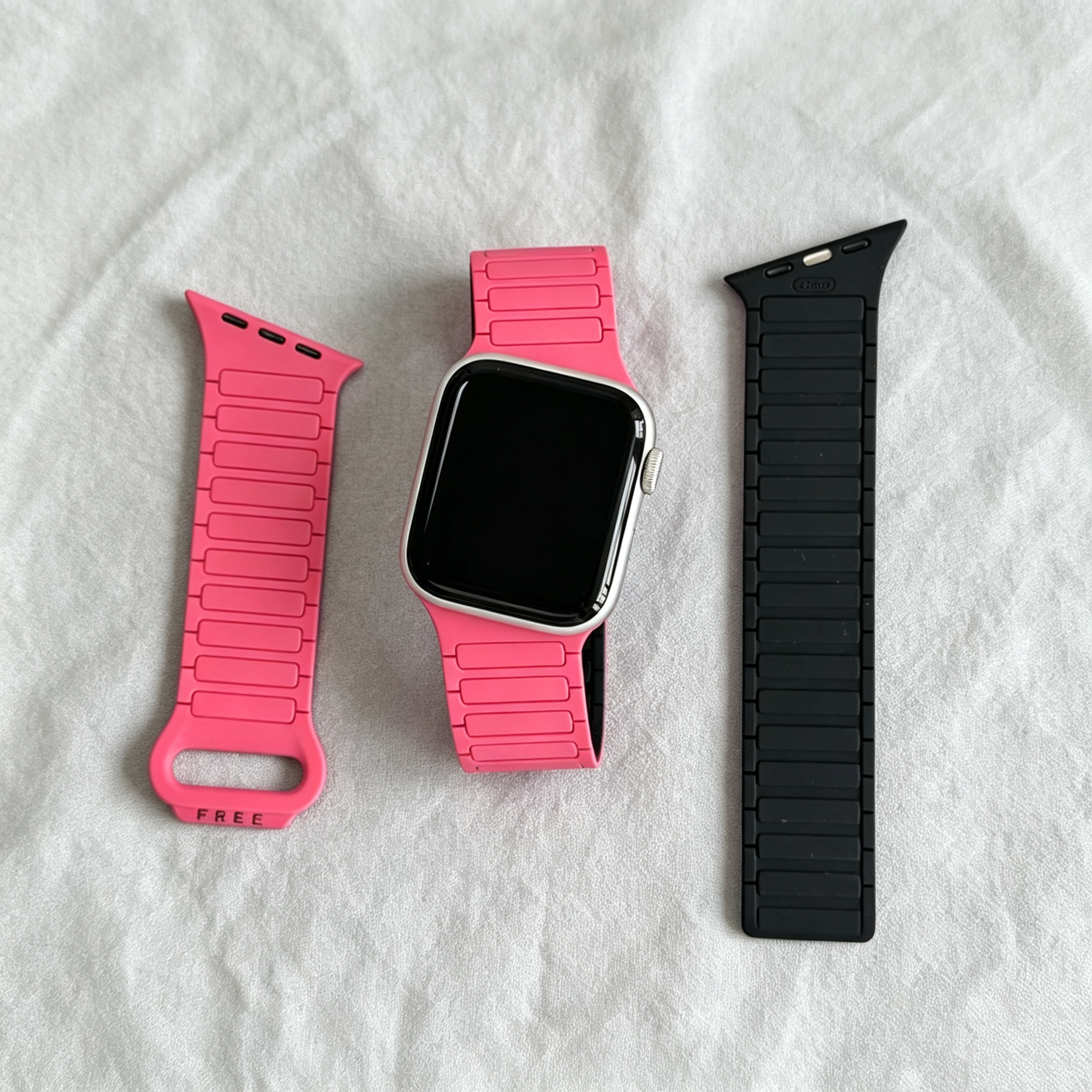 Asymmetrical Wave-Patterned Sports Strap For Apple Watch