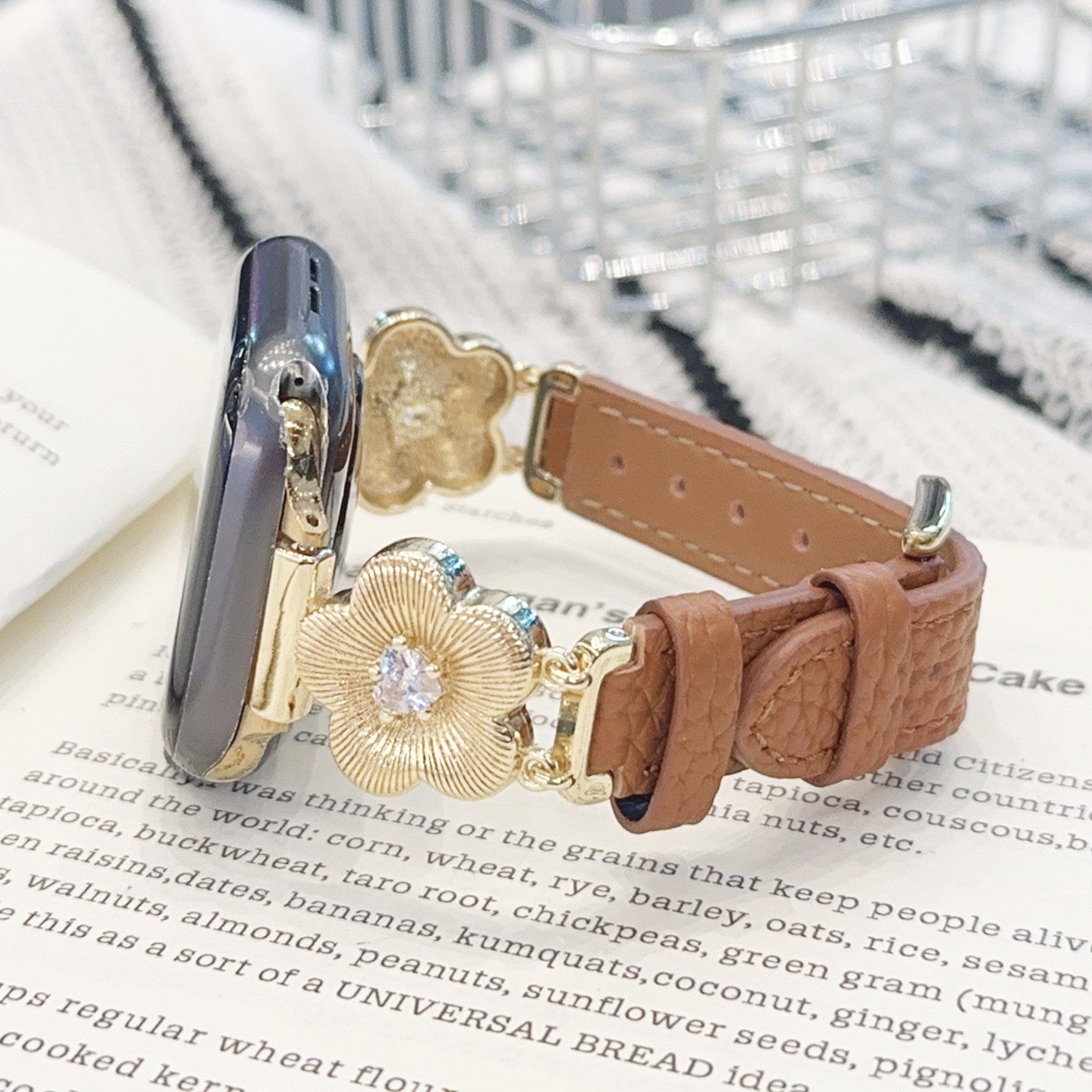 Flower Leather Strap For Apple Watch