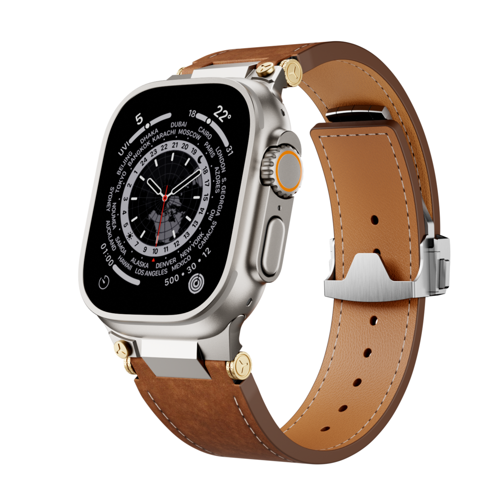 Elite Italian Leather Band with Deployment Clasp for Apple Watch