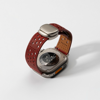 Upgraded Magnetic Buckle Leather Strap For Apple Watch