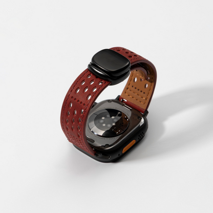 Upgraded Magnetic Buckle Leather Strap For Apple Watch