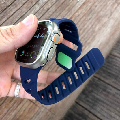 Asymmetric Oblique Hole Silicone Watch Strap for Apple Watch