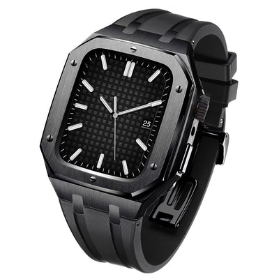 AP Silicone Band Stainless Steel Case Retrofit Kit For Apple Watch
