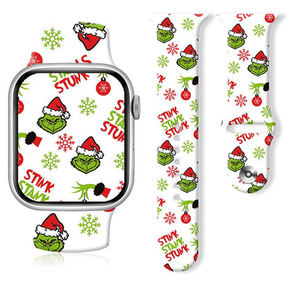 Christmas Thanksgiving  Winter Print Silicone Strap For Apple Watch