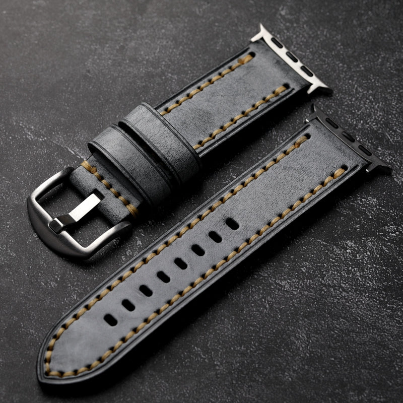 Simple Handmade Leather Apple Watch Strap