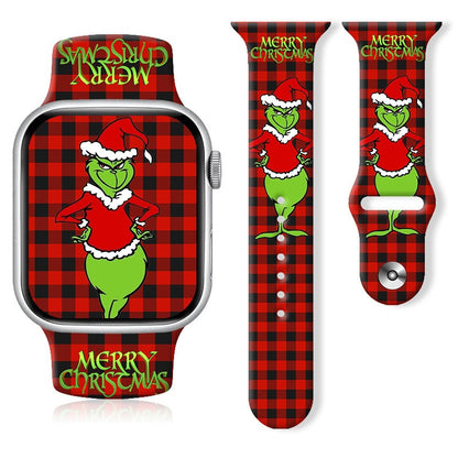 Christmas Thanksgiving  Winter Print Silicone Strap For Apple Watch