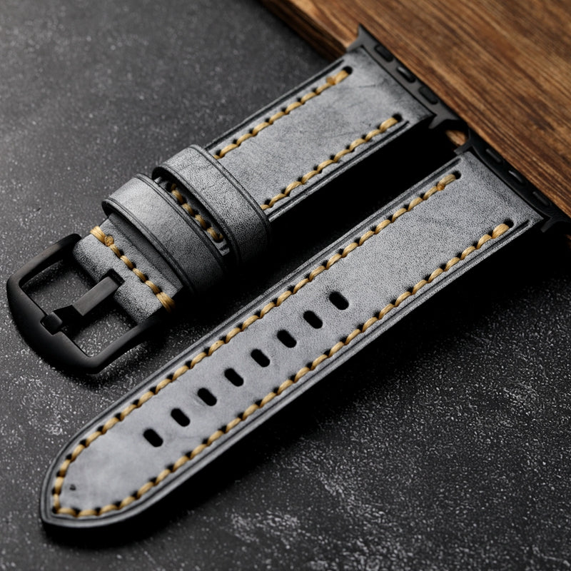 Simple Handmade Leather Apple Watch Strap