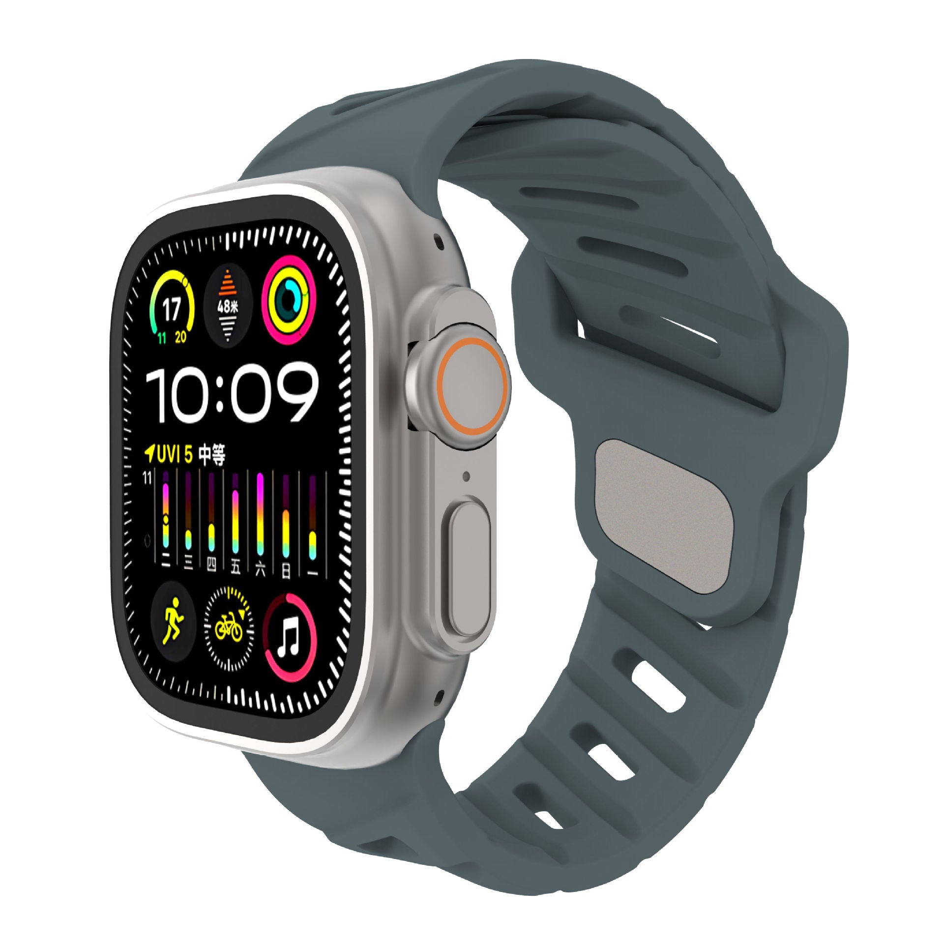 Asymmetric Oblique Hole Silicone Watch Strap for Apple Watch