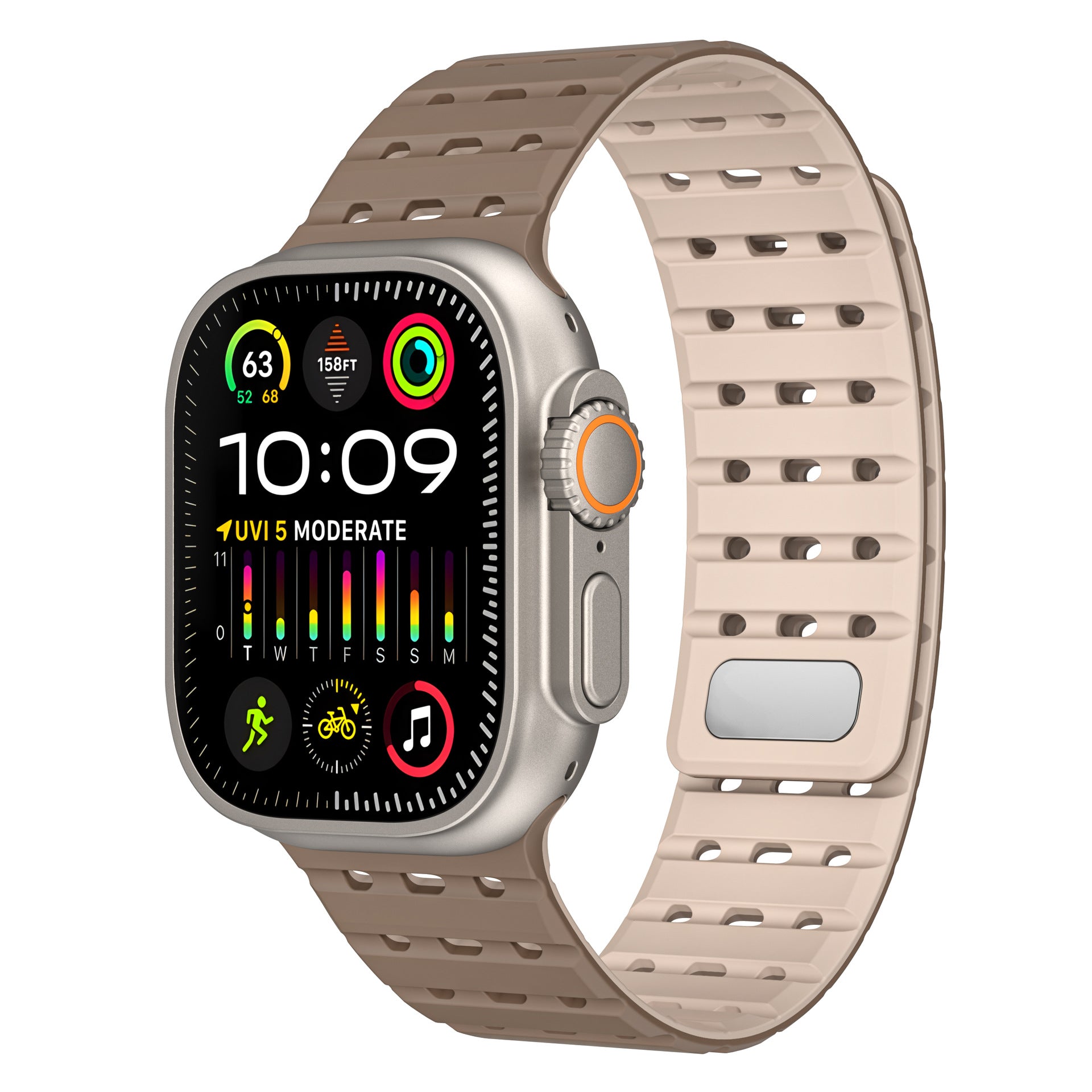 AW Breathable Magnetic Silicone Strap For Apple Watch