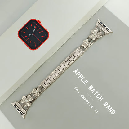 Flower Sparkling Diamond Link Bracelet for Apple Watch