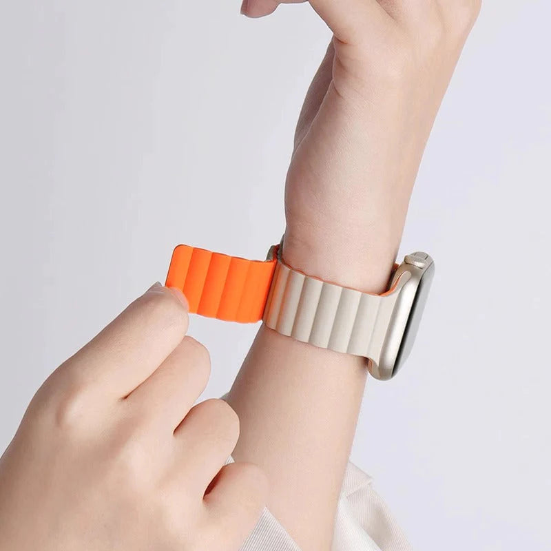 Magnetic silicone strap for Apple Watch