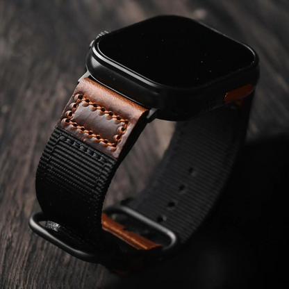 Nylon + Leather Band For Apple Watch