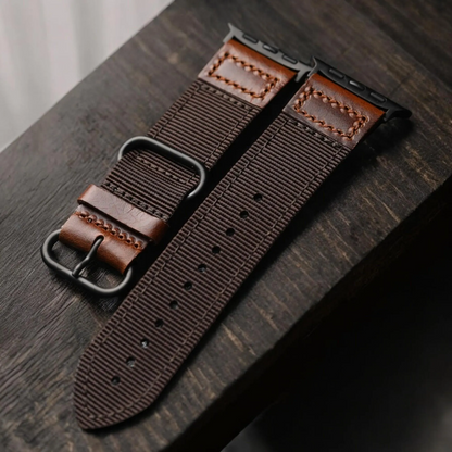 Nylon + Leather Band For Apple Watch