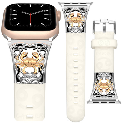 Metal Embossed Constellation Watch Strap For Apple Watch--Cancer