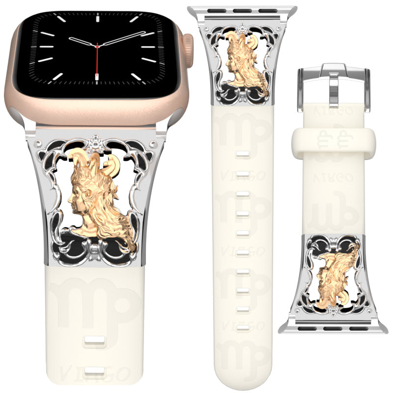 Metal Embossed Constellation Watch Strap For Apple Watch--Virgo