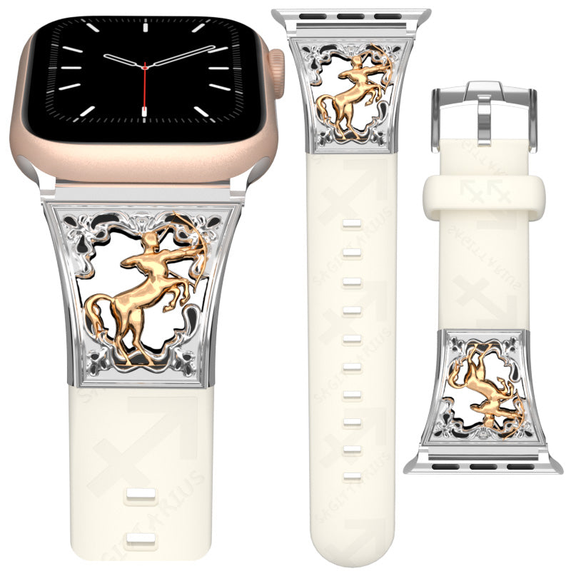 Metal Embossed Constellation Watch Strap For Apple Watch--Sagittarius