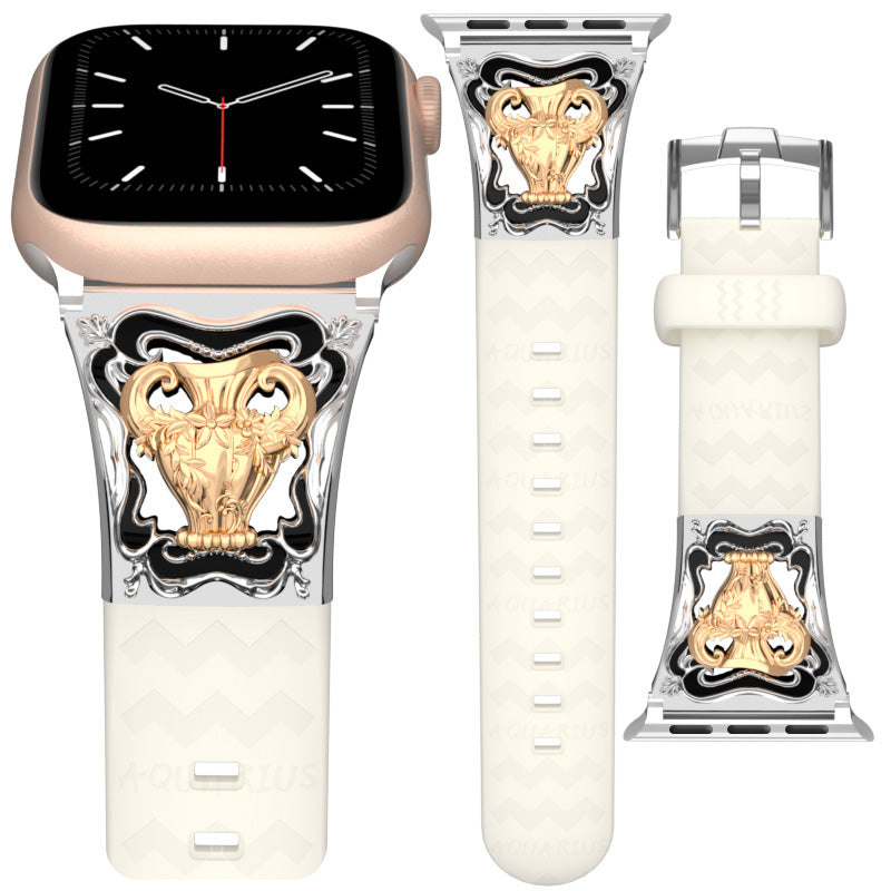 Metal Embossed Constellation Watch Strap For Apple Watch--Aquarius