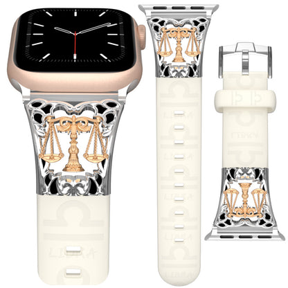 Metal Embossed Constellation Watch Strap For Apple Watch--Libra