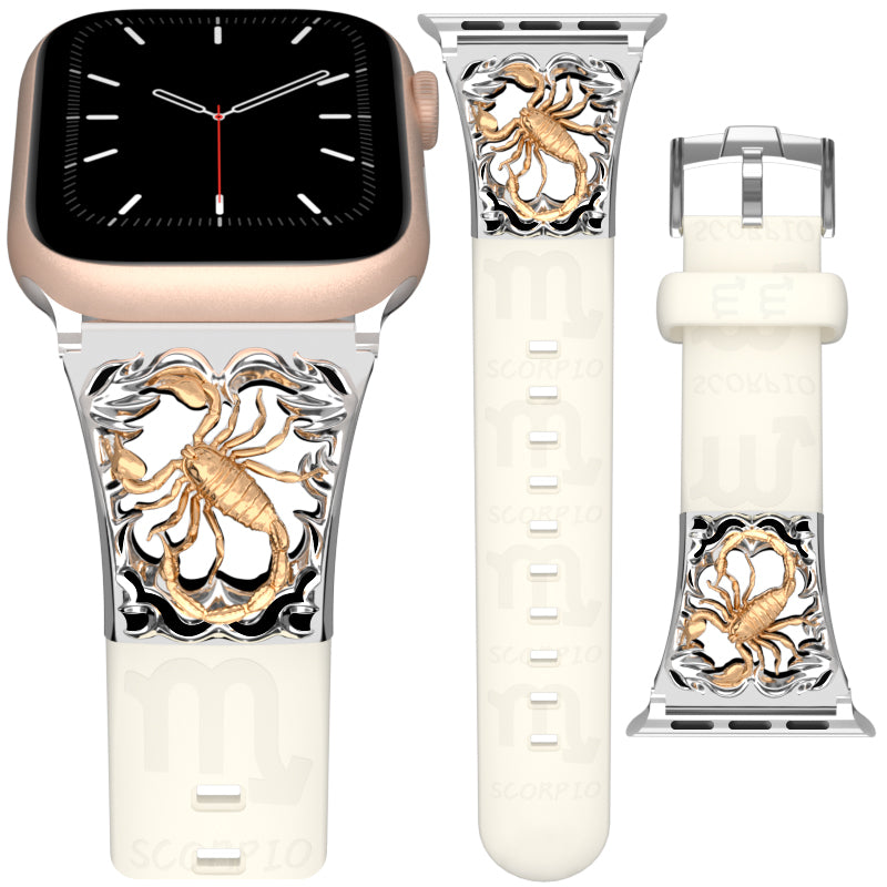 Metal Embossed Constellation Watch Strap For Apple Watch--Scorpio