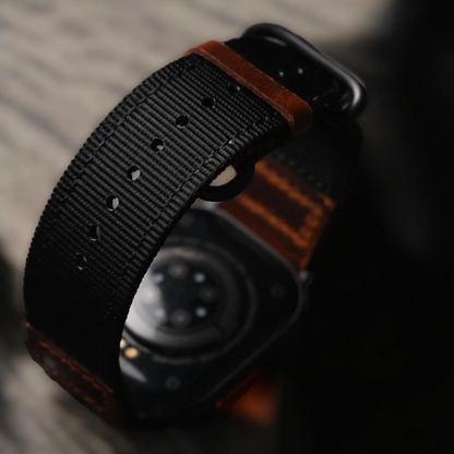 Nylon + Leather Band For Apple Watch