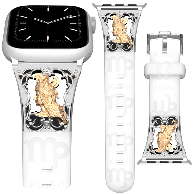 Metal Embossed Constellation Watch Strap For Apple Watch--Virgo