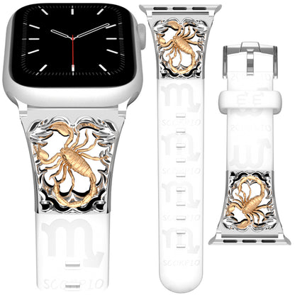 Metal Embossed Constellation Watch Strap For Apple Watch--Scorpio