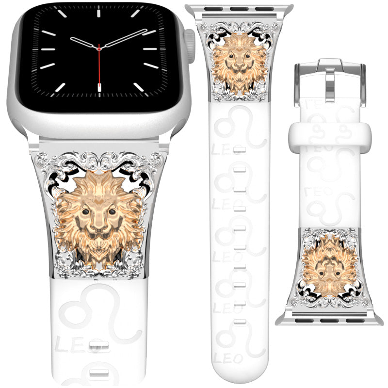 Metal Embossed Constellation Watch Strap For Apple Watch--Leo