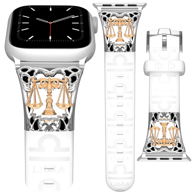 Metal Embossed Constellation Watch Strap For Apple Watch--Libra