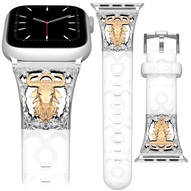 Metal Embossed Constellation Watch Strap For Apple Watch--Taurus