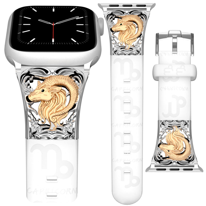 Metal Embossed Constellation Watch Strap For Apple Watch--Capricorn