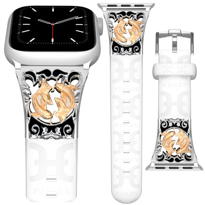 Metal Embossed Constellation Watch Strap For Apple Watch--Pisces