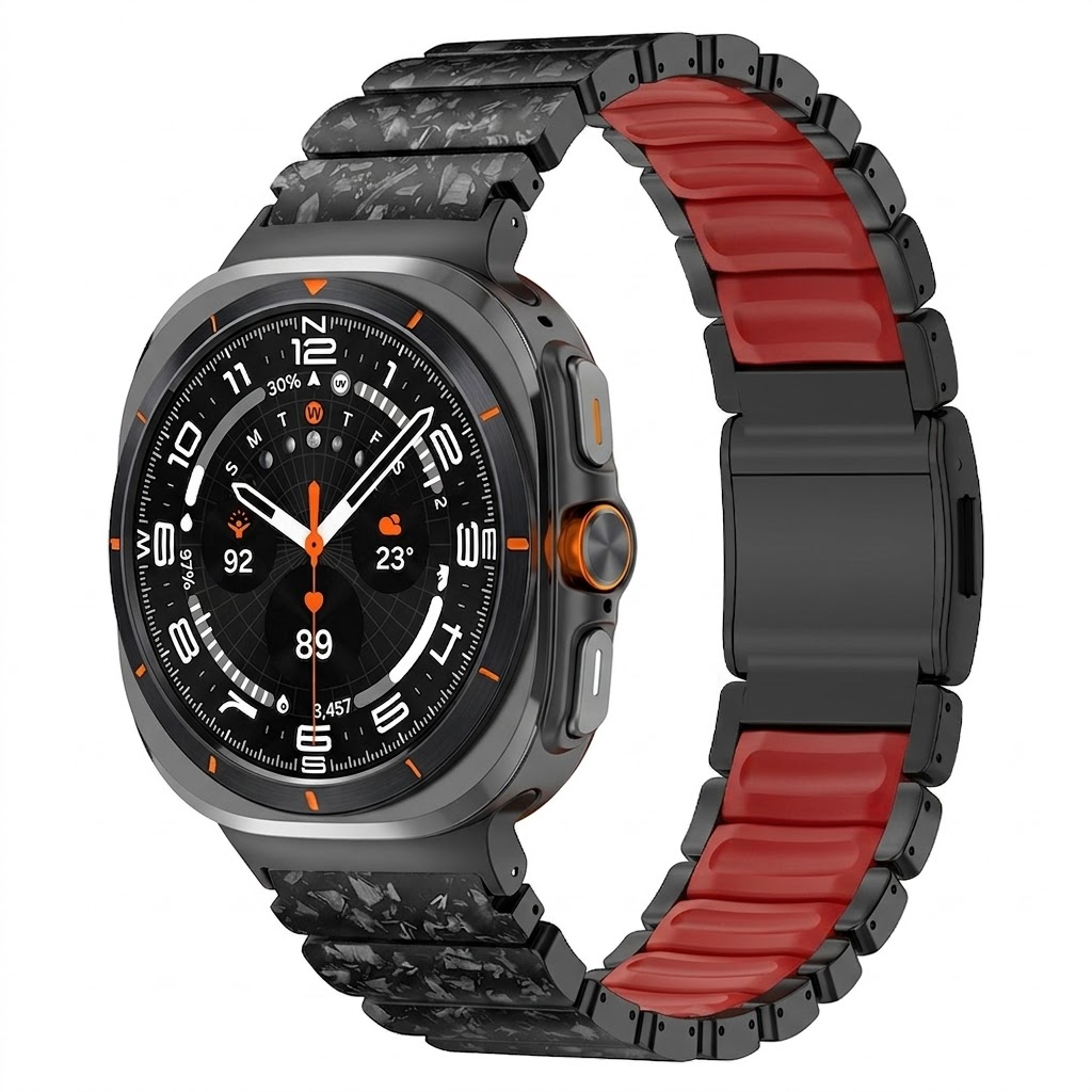 Carbon Fiber +FKM Band For Samsung Watch