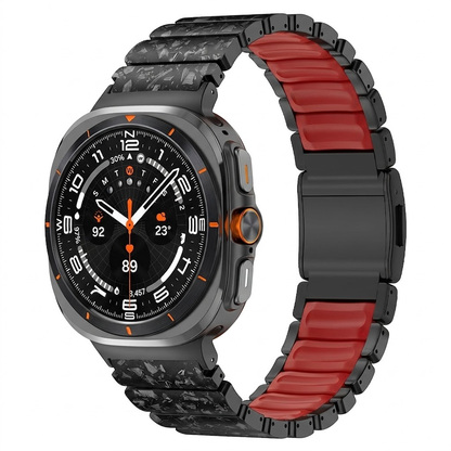 Carbon Fiber +FKM Band For Samsung Watch