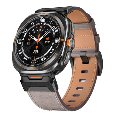 Tactical Leather Band For Samsung Galaxy Watch 7 Ultra