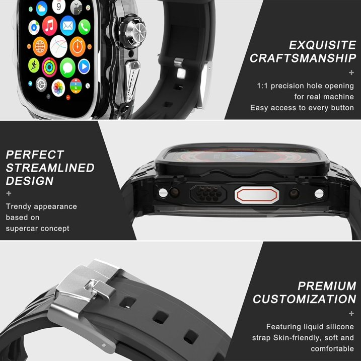 FS91 Luxury Translucent Smartwatch Case for Apple Watch Ultra-49mm