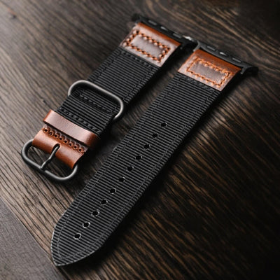 Nylon + Leather Band For Apple Watch