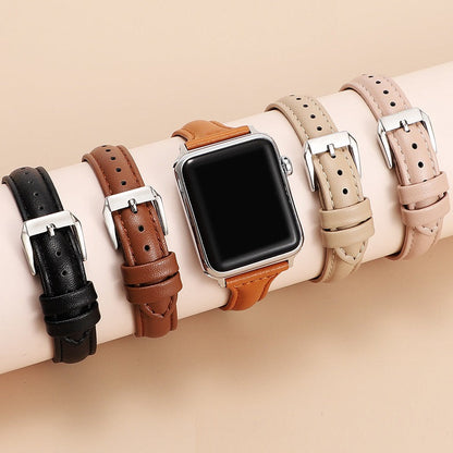 Women's Slim Leather Apple Watch Bands-Thin strap